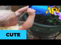 Un enfant apprend comment il ne faut pas faire pour arroser les plantes