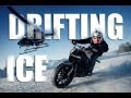 Gymkhana drift sur glace en moto par Jorian Ponomareff