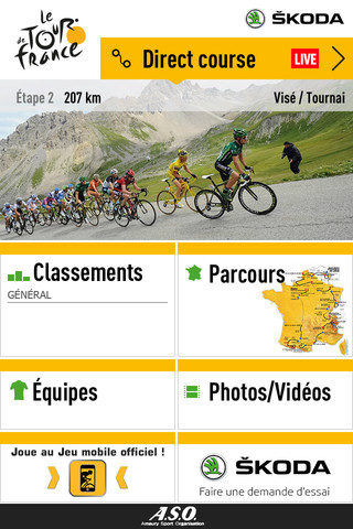 Accueil de l'application Accueil de l'application