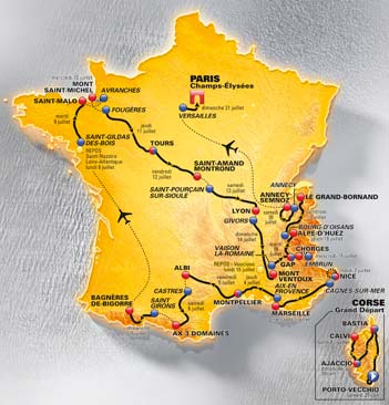 Carte du Tour de France 2013