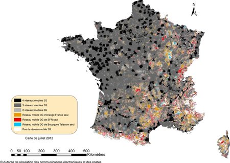 Carte couverture 3G France 2012