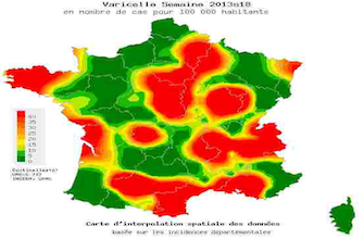 Carte France varicelle 2013