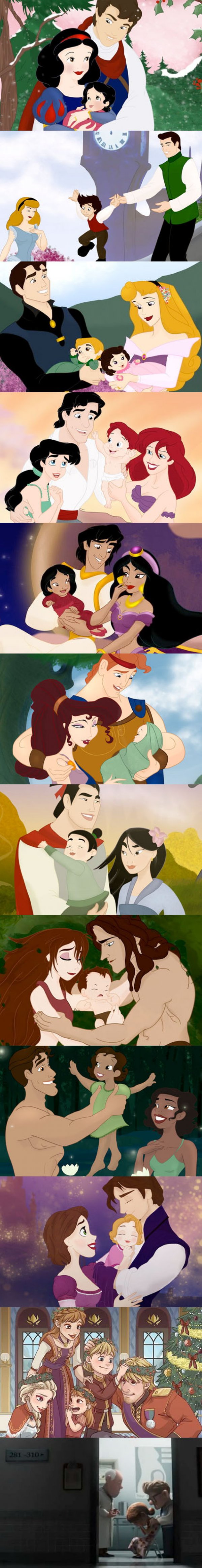 Personnages de Disney avec des enfants