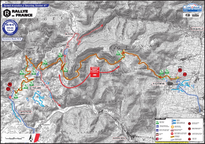 Carte ES 10 & 13 du rallye de France 2014