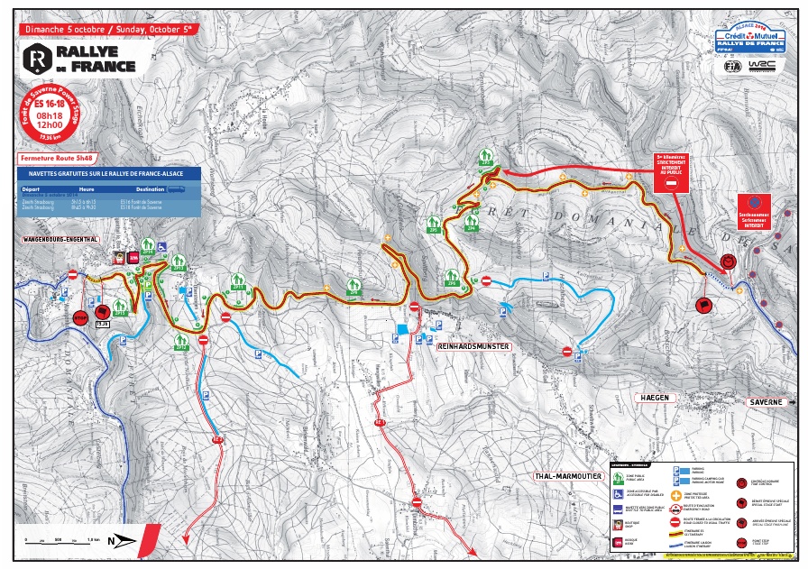 Carte ES 16 & 18 du rallye de France 2014