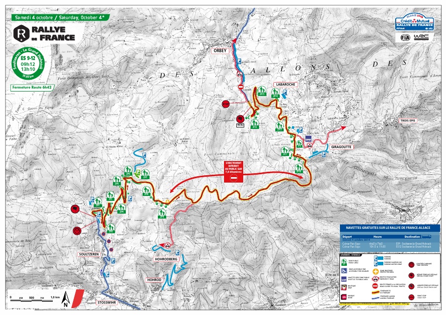 Carte ES 9 & 12 du rallye de France 2014