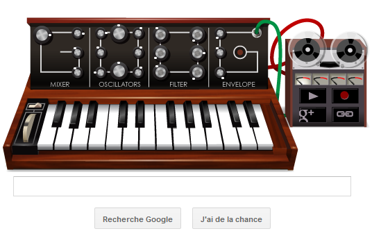 doodle Google pour l'anniversaire de Robert Moog