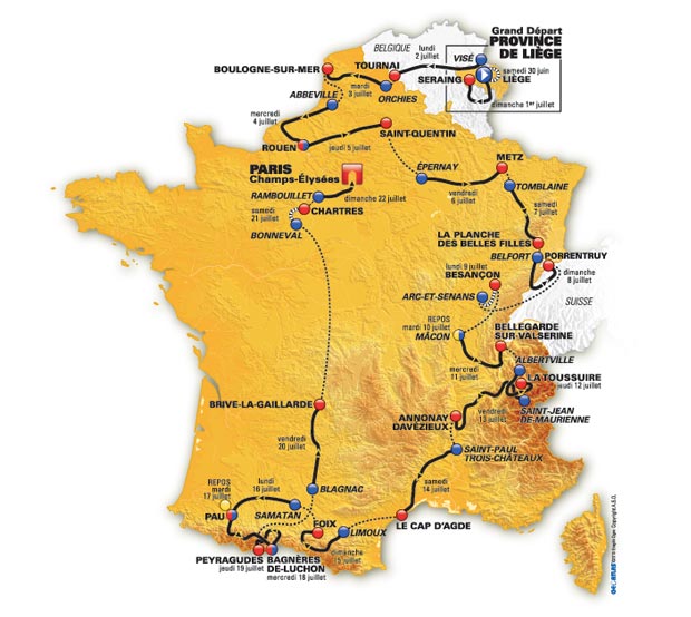 Parcours Tour de France 2012